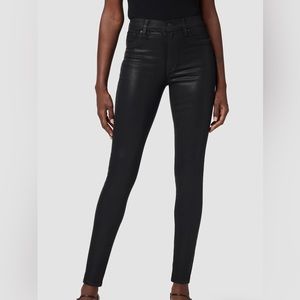 HUDSON COATED BLACK SKINNY JEANS